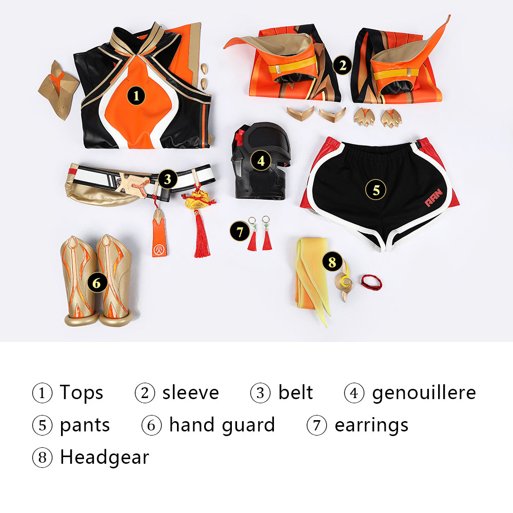 Overwatch Anran Full Set Outfit Halloween Anime Convention Cosplay Costume
