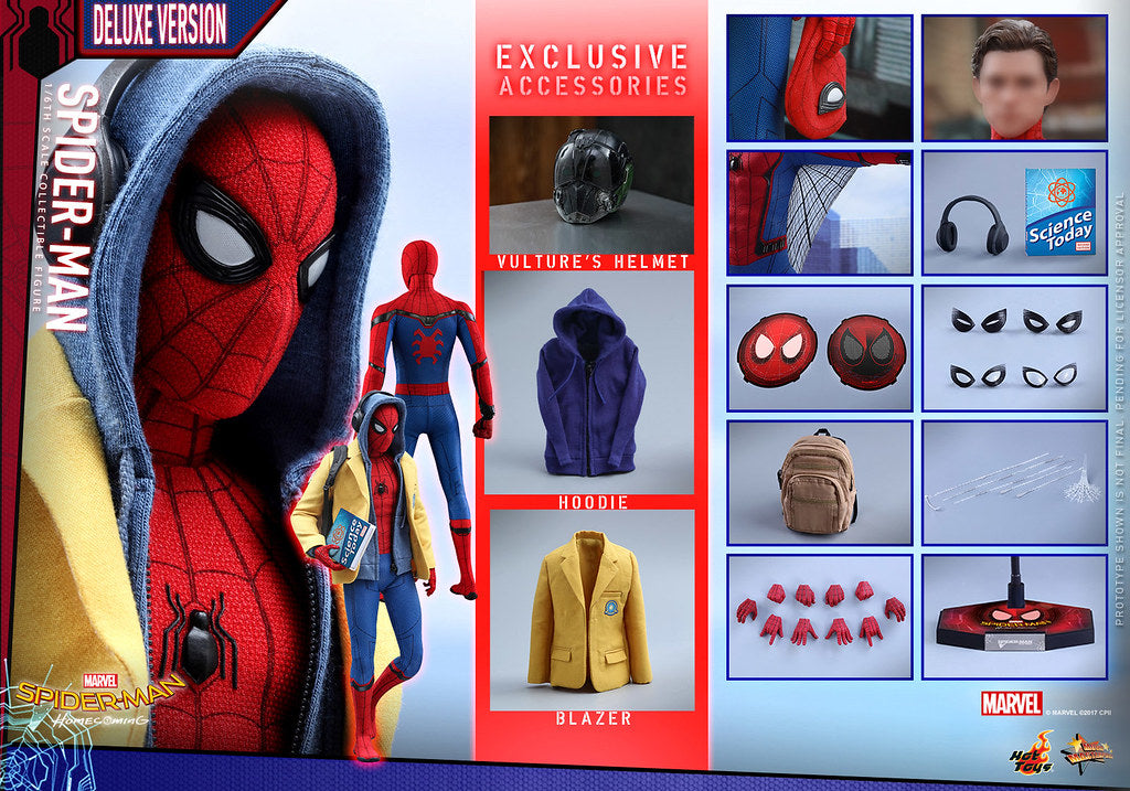 Hot Toys Spiderman-Spiderman Homecoming Spiderman Deluxe Edition MMS426 1/6 Scale Figure