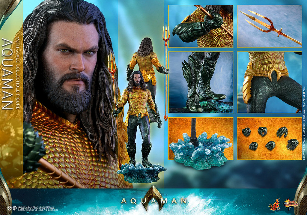 Hot Toys Aquaman-Aquaman Gold Chrome Suit MMS518 1/6 Scale Figure