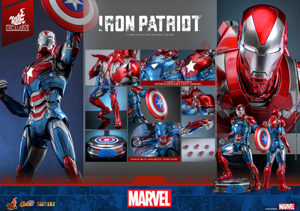 INSTOCK ! Hot Toys Iron Patriot Hot Toys D01 Iron Man 3 MMS195 1/6 Figure