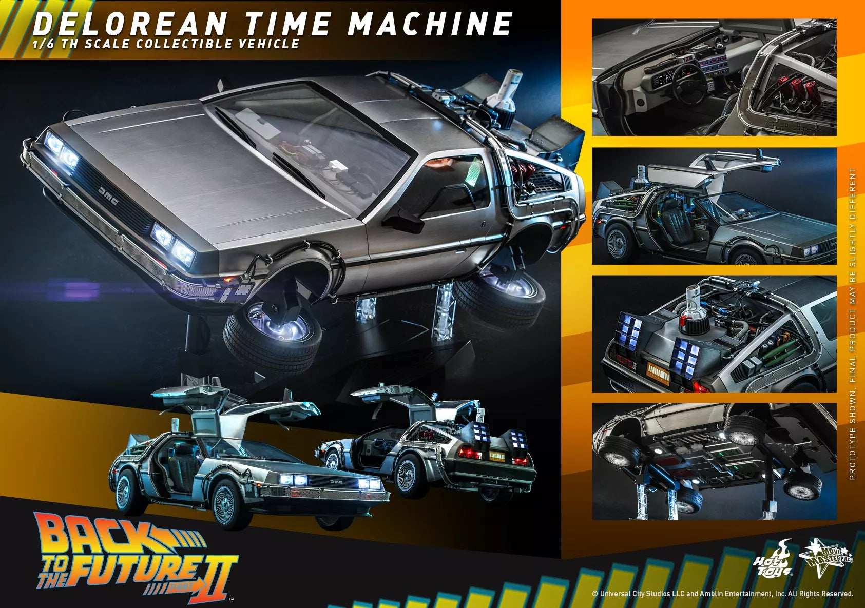Hot Toys Back to the Future-Back to the Future II DeLorean Time Machine MMS636 1/6 Scale Figure