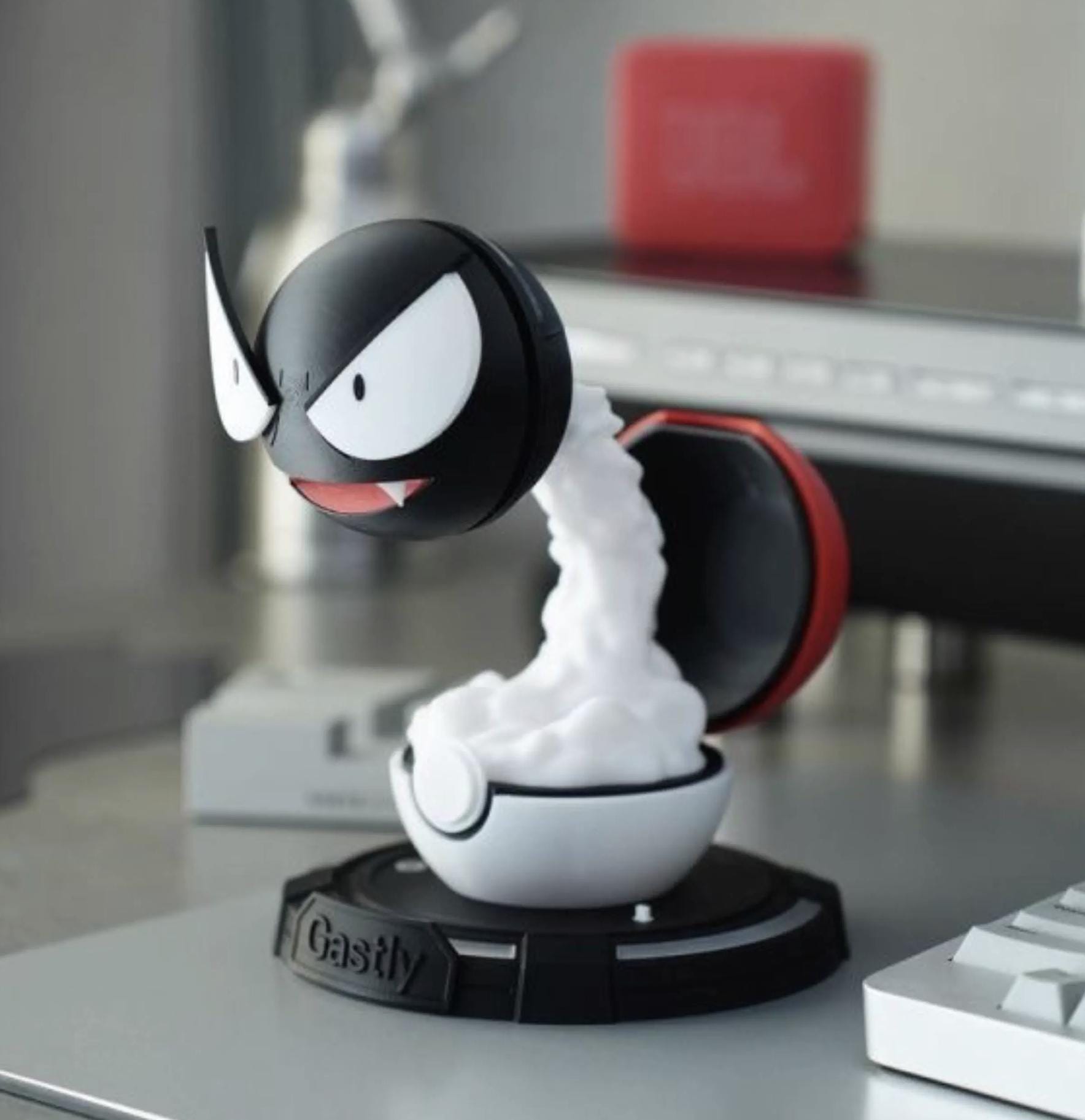 Gastly Luminous Humidifier, Personalized 3D Printed Cool Decor Desk Shelf Decoration, Pokem Nostalgia, Christmas Gamer Birthday Holiday Gift