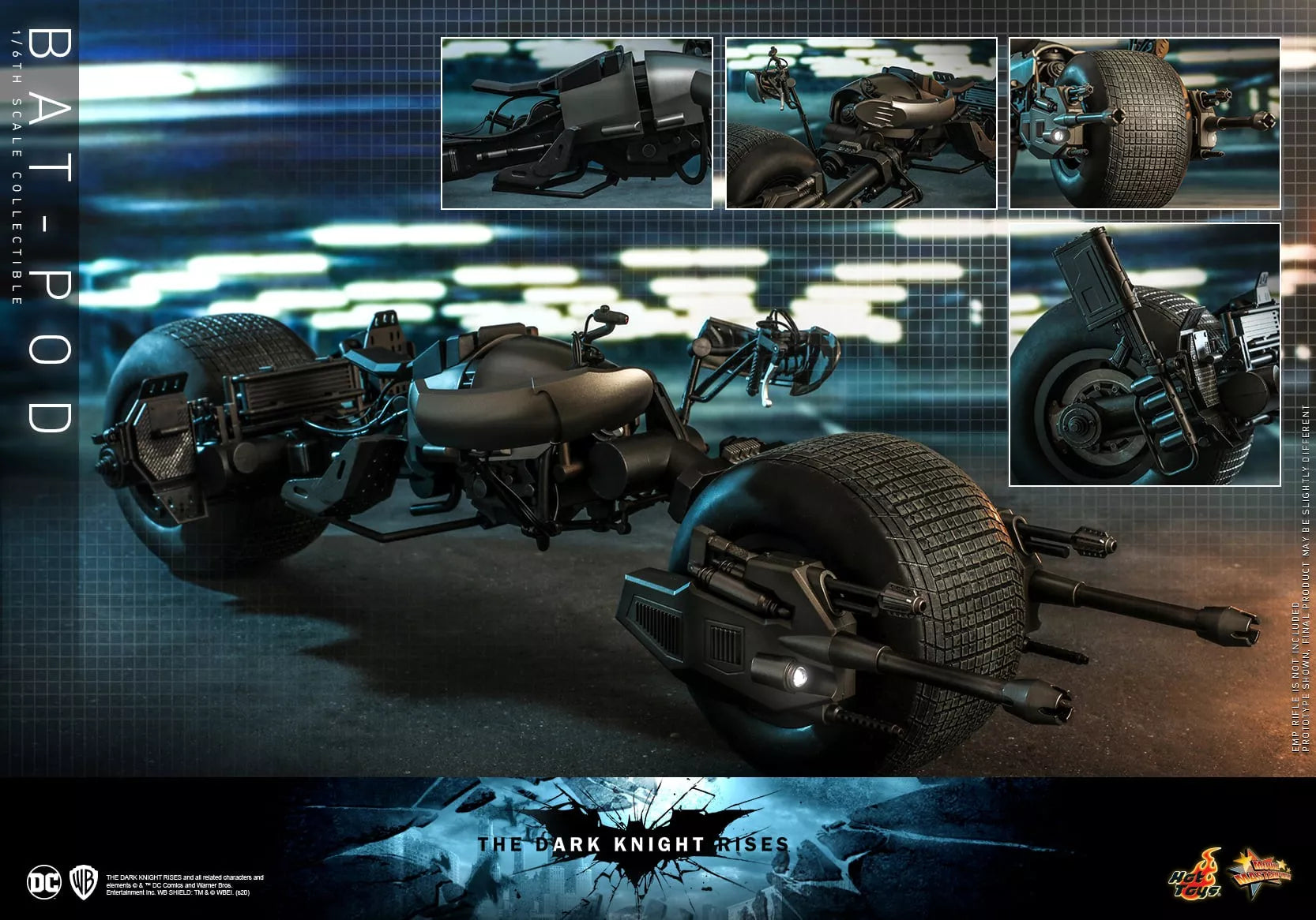 Hot Toys Batman-Batman The Dark Knight Rises Batpod MMS591 1/6 Scale Figure