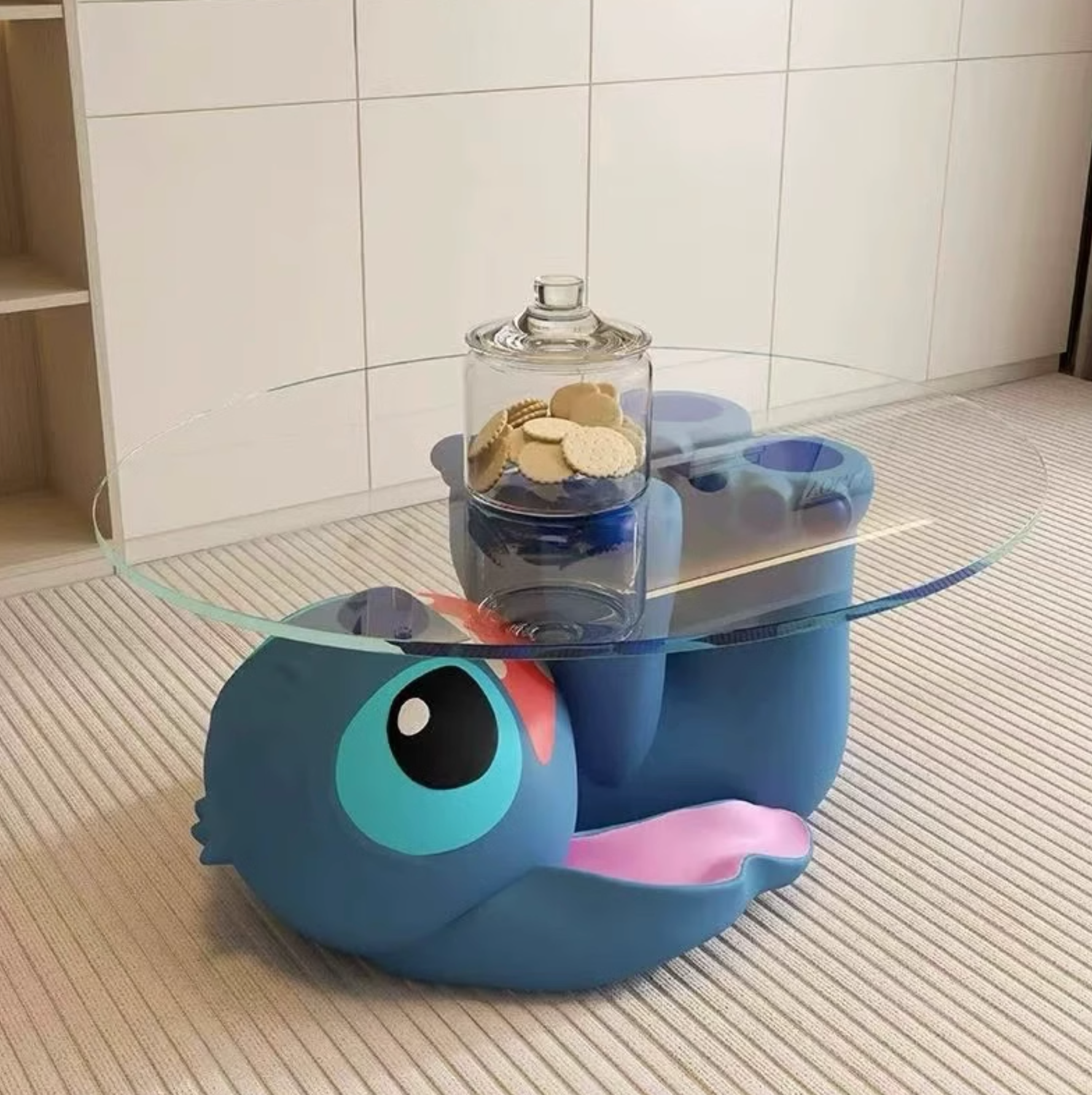 Creative Stitch Resin Coffee Table with Glass Top Stitch Handstand Side Table Customized /Handcrafted