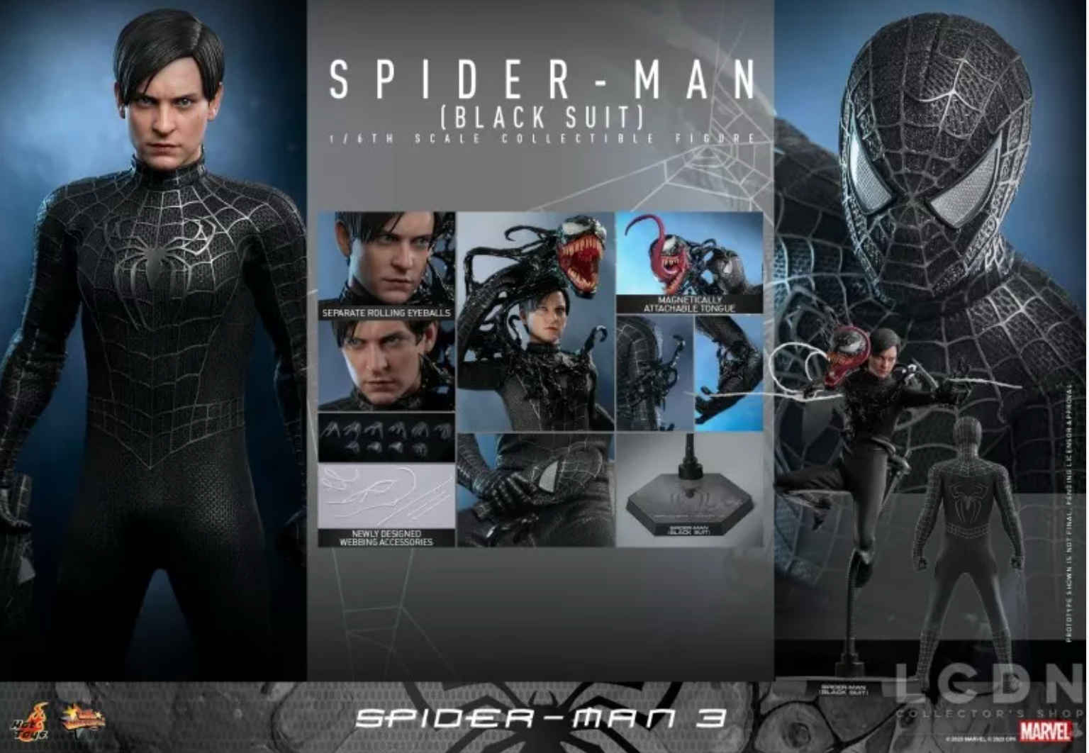 Hot Toys Spider-man 3 Black Suit MMS727/MMS728