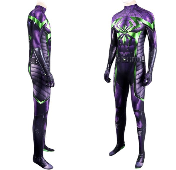 Marvel Spider-Man Miles Morales Purple Reign Suit Cosplay Bodysuit – Life Size Wearable Costume