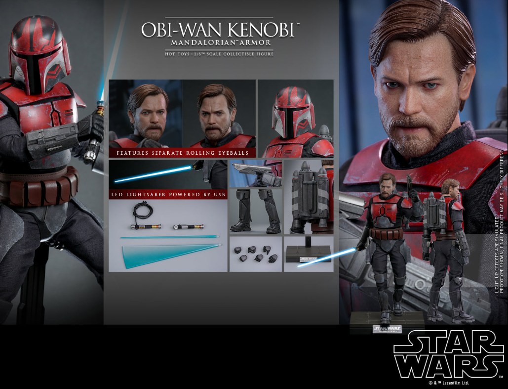 Hot Toys Star Wars : The Clone Wars – Obi-Wan Kenobi (Mandalorian Armor) TMS126 1/6 Scale Figure