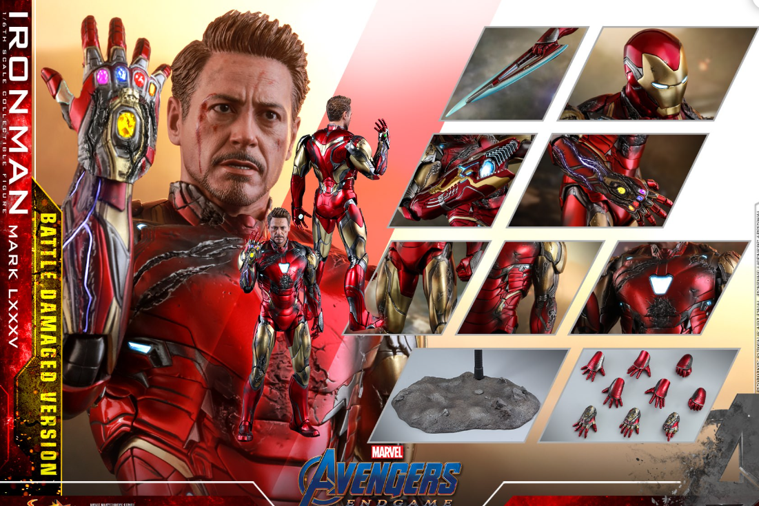 Hot Toys Iron Man Mark LXXXV (Battle Damaged) D33 Avengers : Endgame MMS543 1/6 Figure