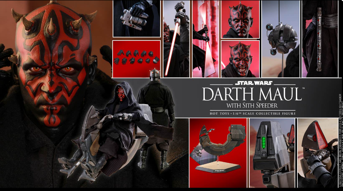Hot Toys Darth Maul w/ Sith Speeder Star Wars I : The Phantom Menace DX17 1/6 Figure
