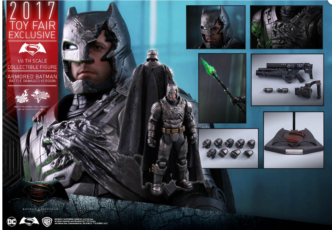 Hot Toys Armored Batman (Battle Damaged) Batman V Superman MMS417 1/6 Figure
