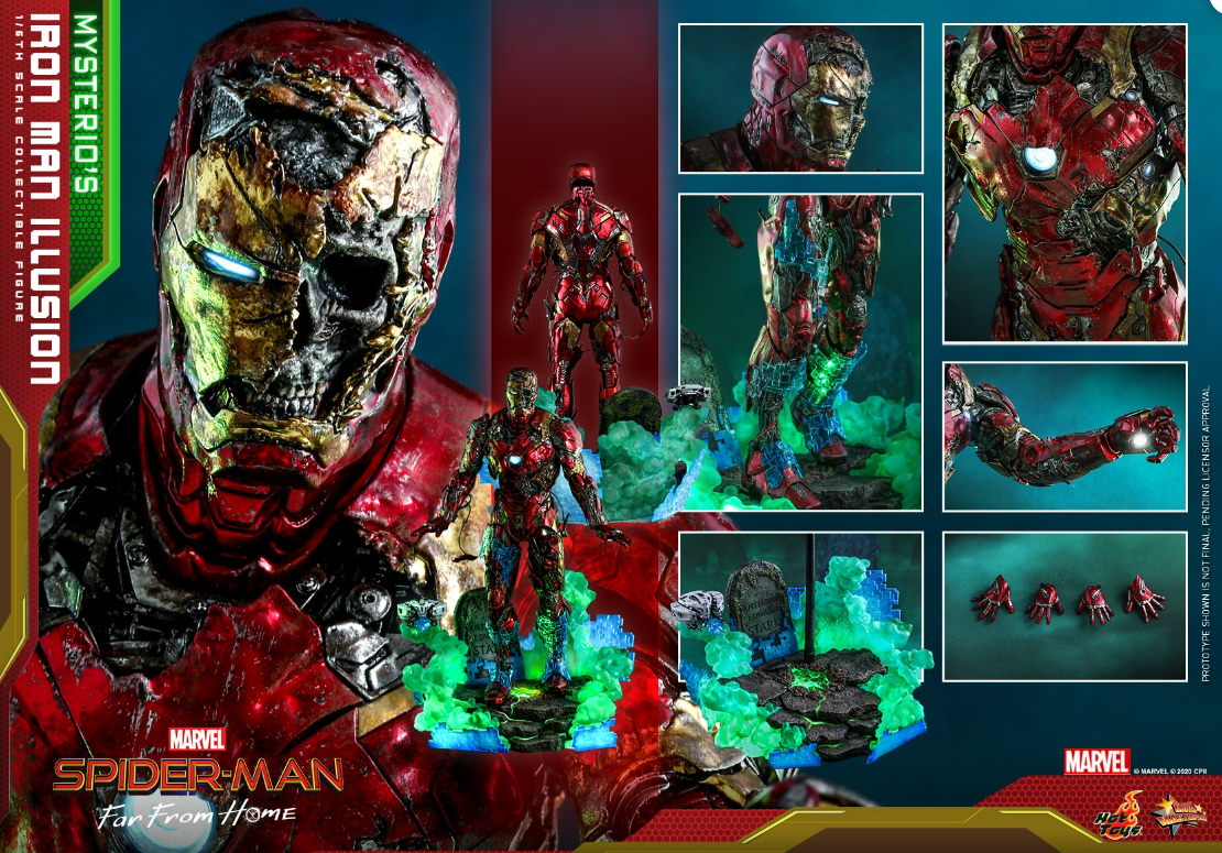 Hot Toys Far From Home Mysterio’s Iron Man Illusion Spider-Man MMS580 1/6 Figure