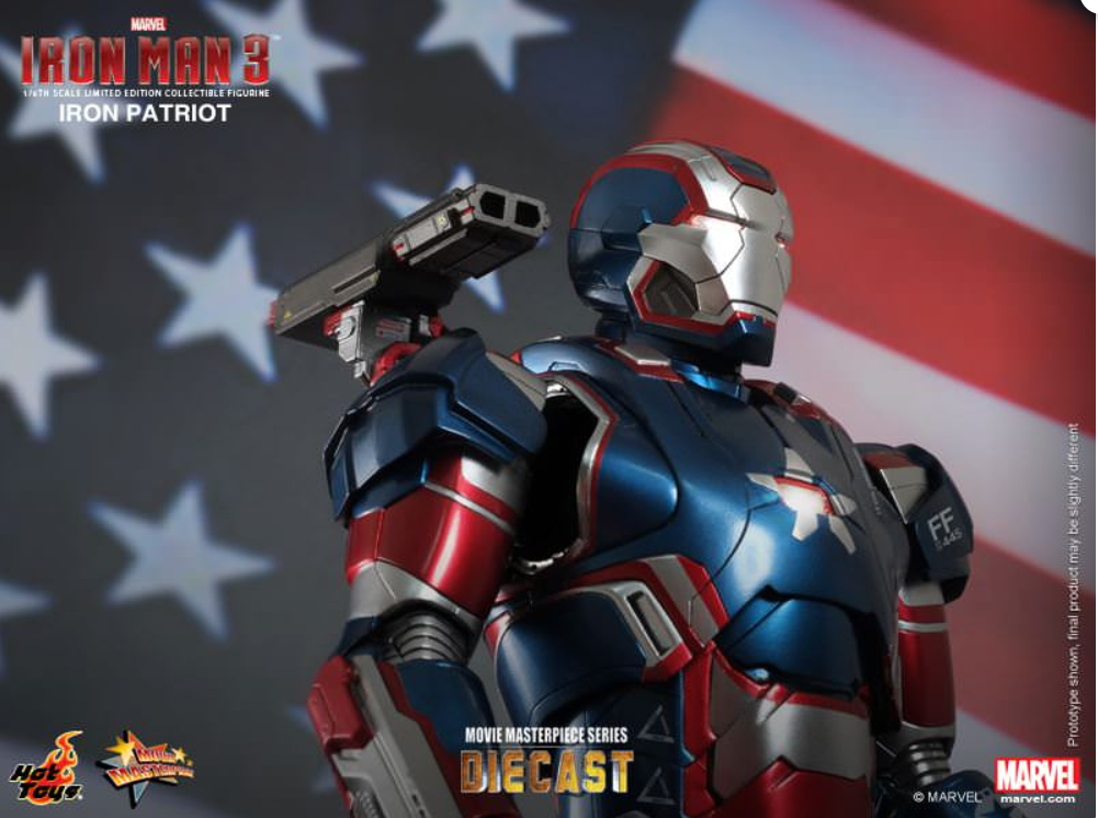 INSTOCK ! Hot Toys Iron Patriot Hot Toys D01 Iron Man 3 MMS195 1/6 Figure