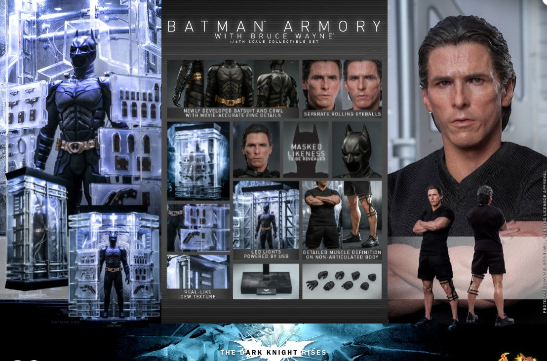 Hot Toys Batman Armory with Bruce Wayne Hot Toys The Dark Knight Rises MMS702 1/6 Scale Figure