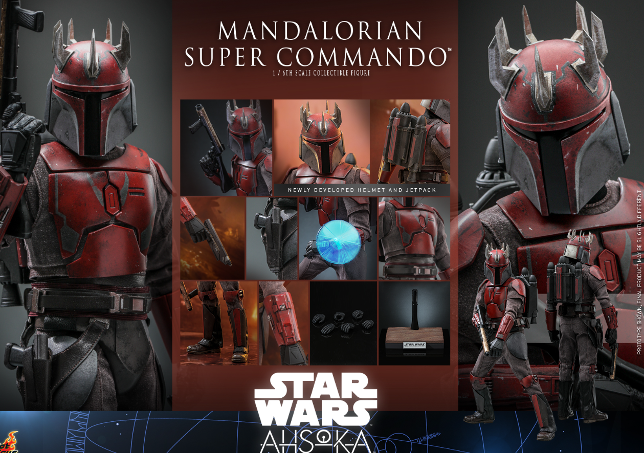 Hot Toys Mandalorian Super Commando Hot Toys Star Wars Ahsoka TMS127 1/6 Scale Figure