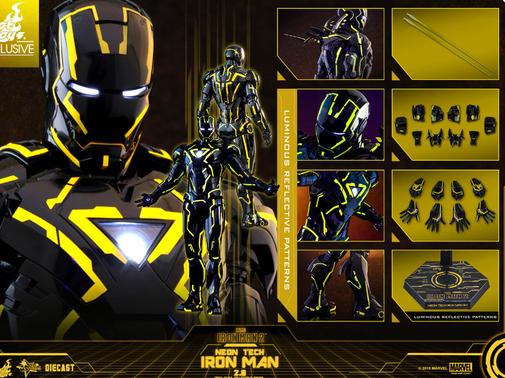 Hot Toys Neon Tech 2.0 Hot Toys D29 Iron Man 2 MMS523 1/6 Scale Figure