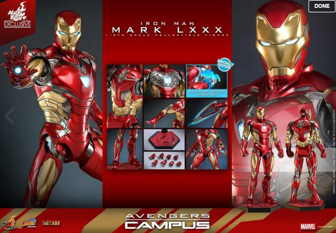 Hot Toys Mark LXXX Hot Toys D60 Iron Man CMS018 1/6 Scale Figure