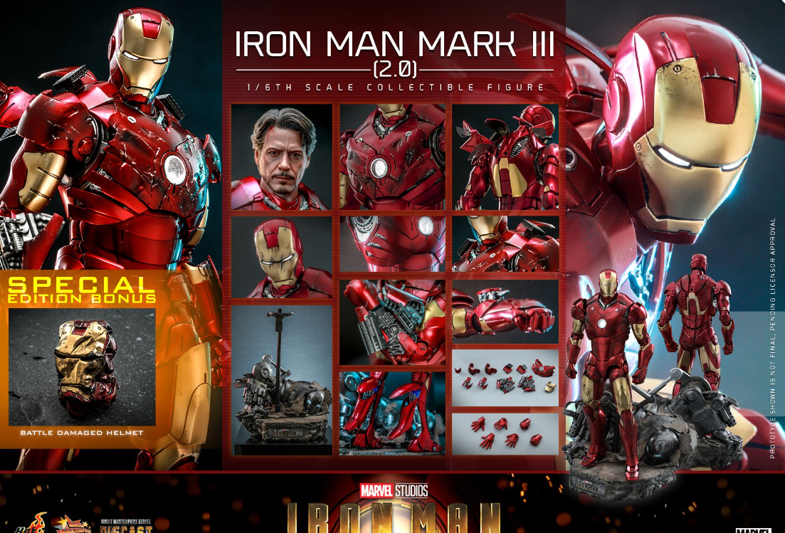Hot Toys Iron Man Mark III 2.0 Hot Toys D48 Iron Man MMS664 1/6 Scale Figure