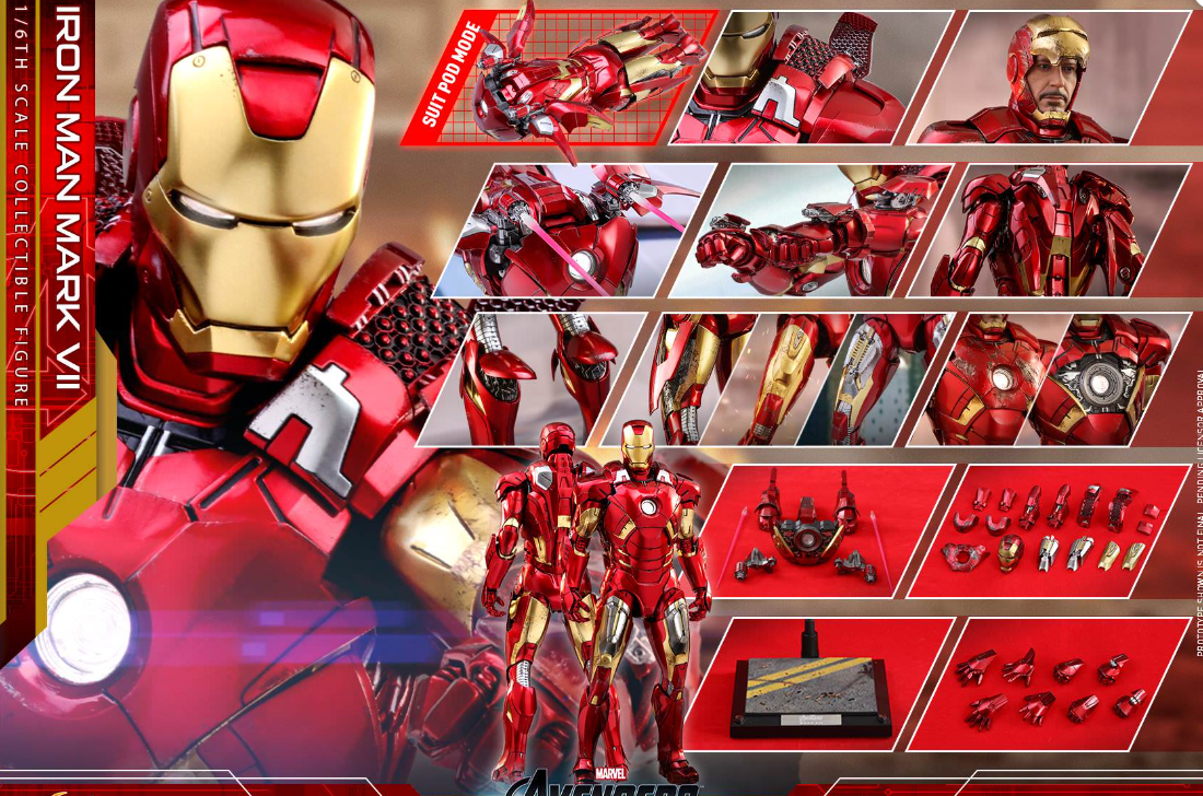 Hot Toys Iron Man Mark VII Hot Toys D27 The Avengers MMS500 1/6 Scale Figure