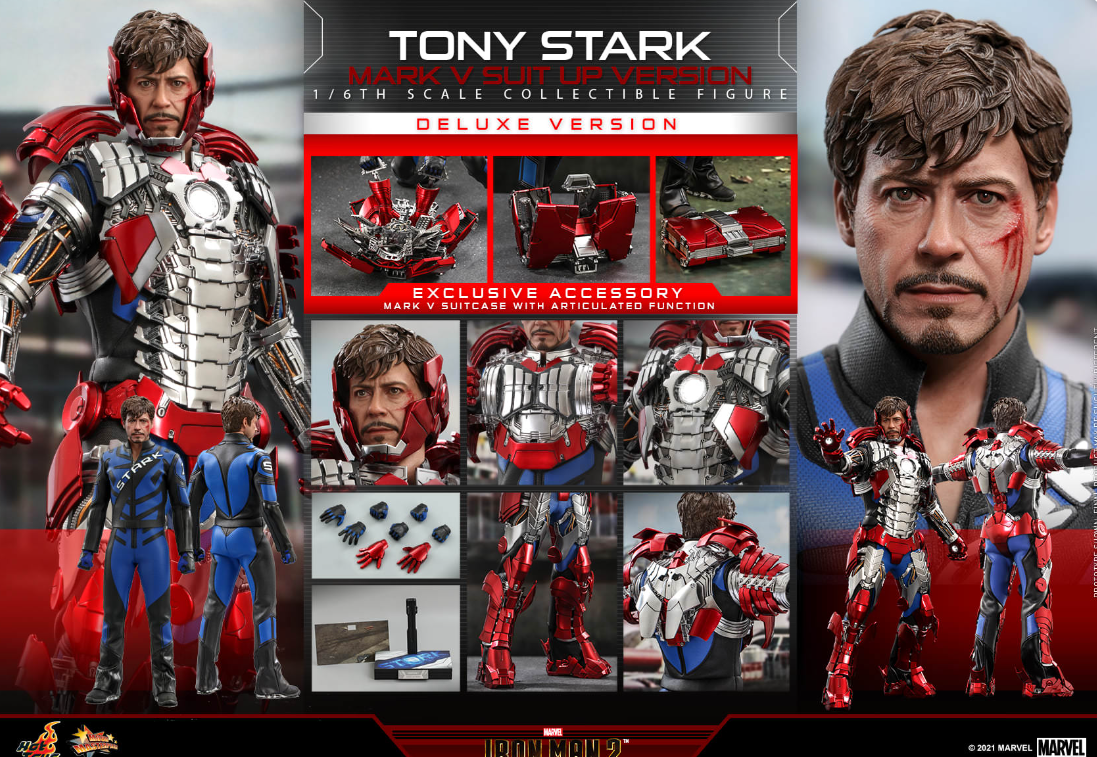Hot Toys Tony Stark (Mark V Suit Up Version) Hot Toys Iron Man 2 MMS600 1/6 Scale Figure