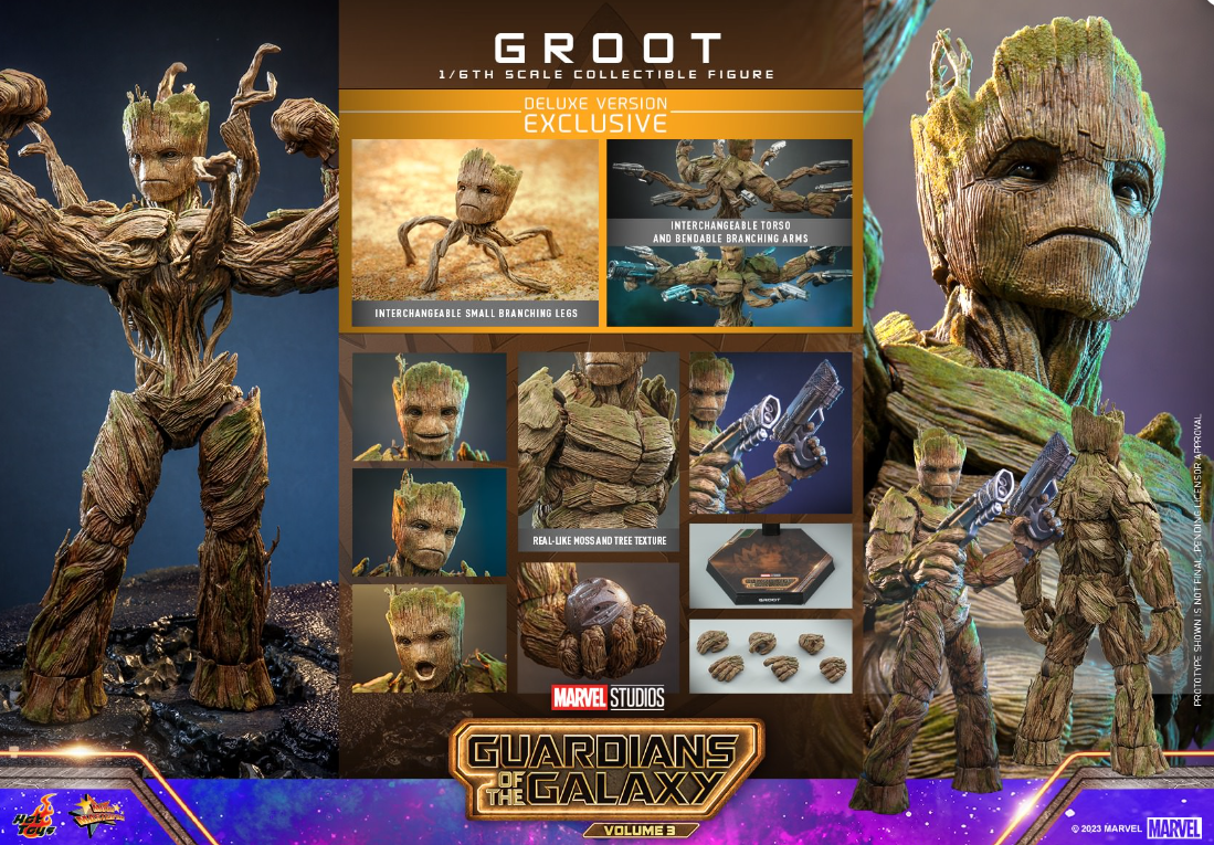 Hot Toys Groot Hot Toys Guardians of the Galaxy Vol 3 MMS707 1/6 Scale Figure
