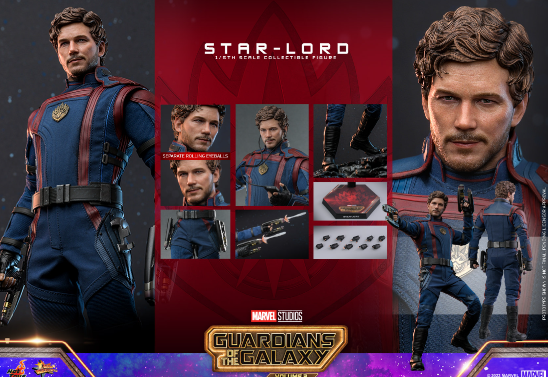Hot Toys Star-Lord Hot Toys Guardians of the Galaxy Vol 3 MMS709 1/6 Scale Figure
