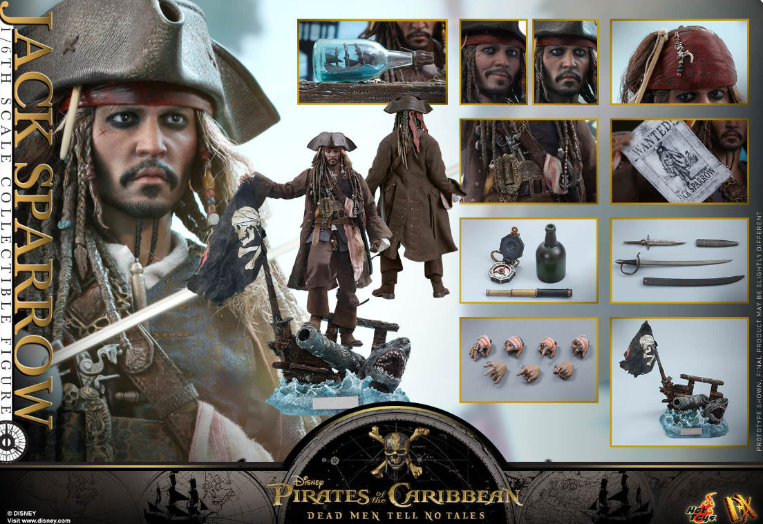 Hot Toys Jack Sparrow Hot Toys POTC : DMTNT DX15 1/6 Scale Figure