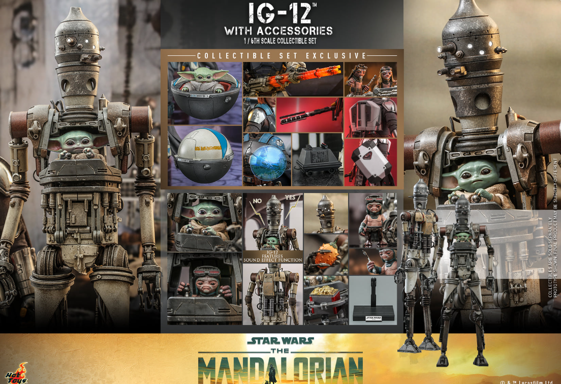 Hot Toys IG-12 with Accessories Hot Toys The Mandalorian TMS105 1/6 Scale Figure