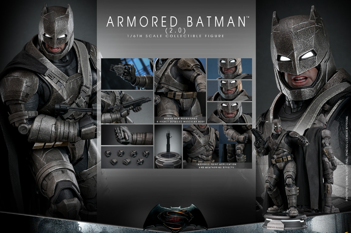 Hot Toys Armored Batman 2.0 Hot Toys Batman v Superman: Dawn of Justice MMS742 1/6 Scale Figure