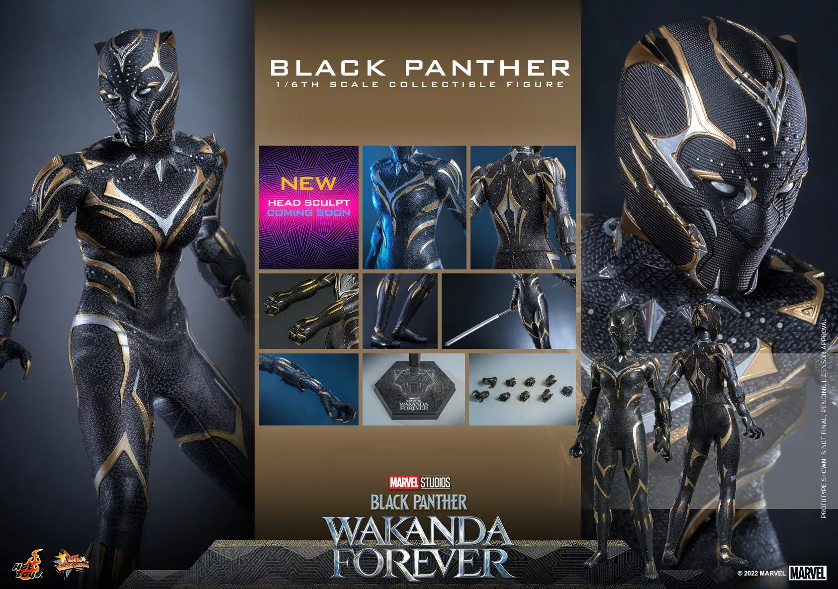 Hot Toys Black Panther-Black Panther Wakanda Forever Black Panther MMS675 1/6 Scale Figure