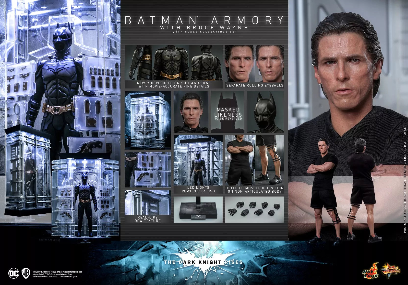 Hot Toys Batman Armory with Bruce Wayne Hot Toys The Dark Knight Rises MMS702 1/6 Scale Figure