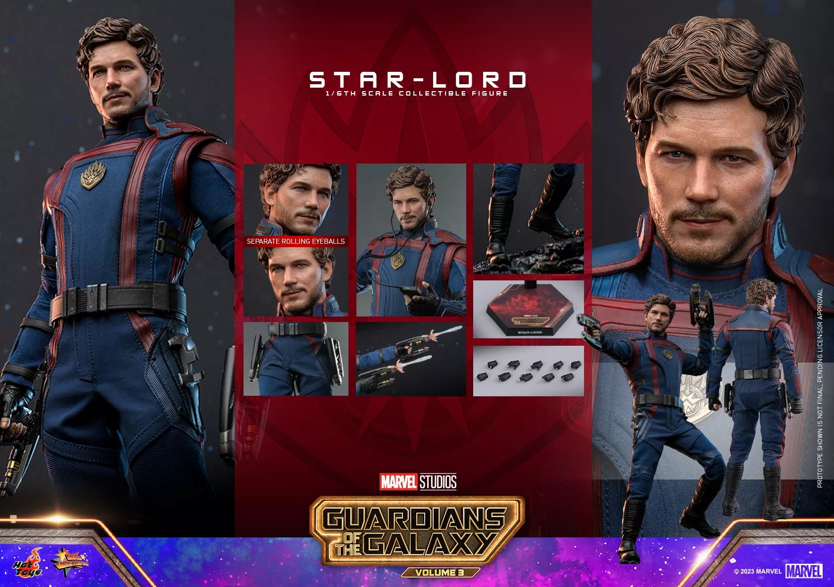 Hot Toys Star-Lord Hot Toys Guardians of the Galaxy Vol 3 MMS709 1/6 Scale Figure