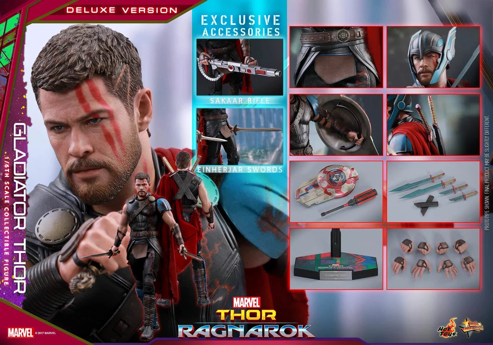 Hot Toys Thor-Thor 3 Ragnarok Gladiator Thor (Deluxe Version) MMS445 1/6 Scale Figure