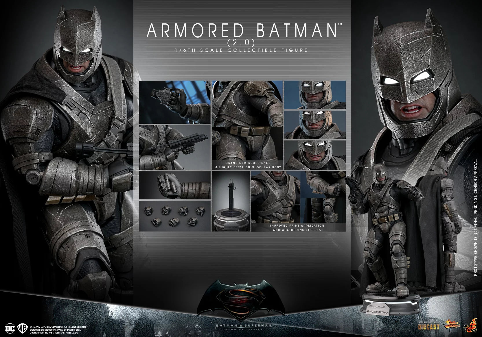 Hot Toys Armored Batman 2.0 Hot Toys Batman v Superman: Dawn of Justice MMS742 1/6 Scale Figure