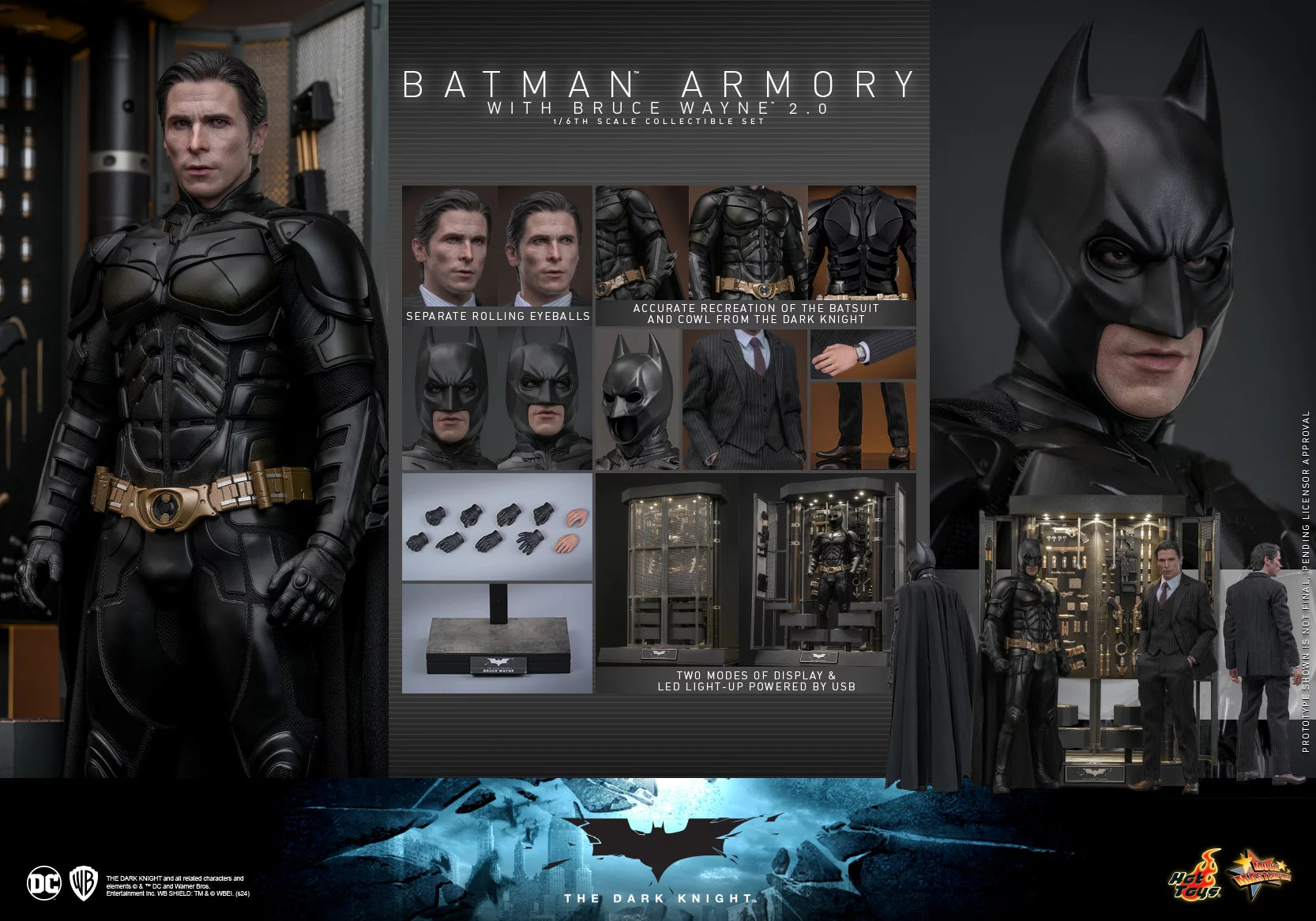 Hot Toys Batman Armory with Bruce Wayne (2.0) Hot Toys Batman: The Dark Knight MMS750 1/6 Scale Figure