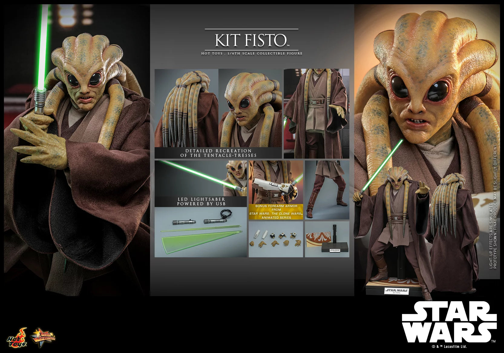 Hot Toys Star Wars Revenge of the Sith Kit Fisto 1/6 Scale Collectible Figure MMS751