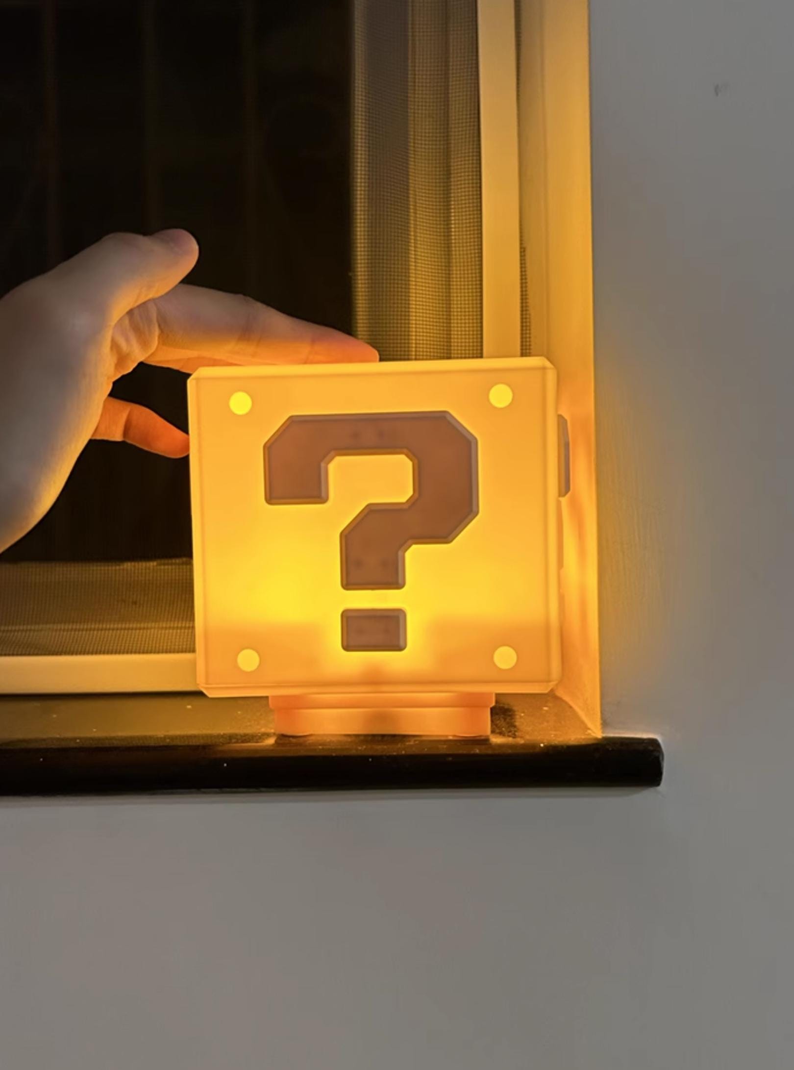 Mario Question Mark Night Light - Super Mario Lamp Mario Question Block Sound Lamp Super Mario Cube Light Mario Question Block Lamp handmade