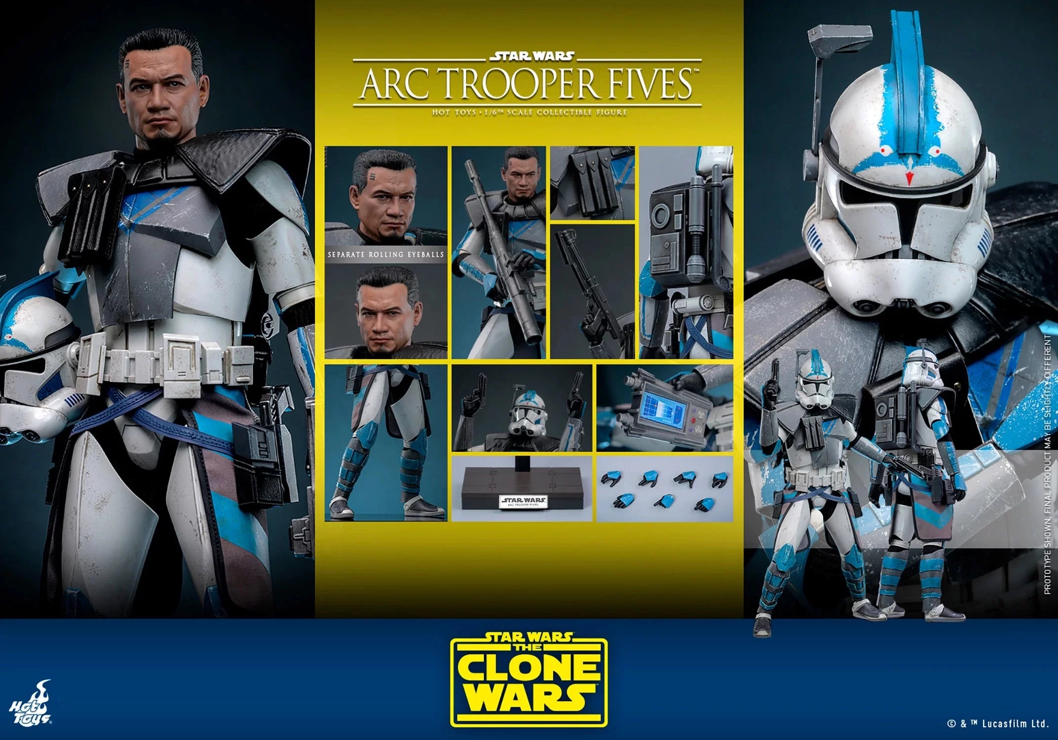 Hot Toys Star Wars The Clone Wars Arc Trooper Fives 1/6 Scale Collectible Figure TMS132