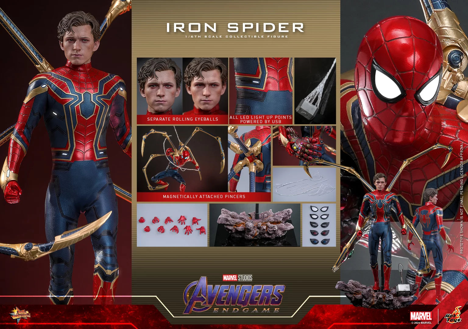 Hot Toys Iron Spider Hot Toys Avengers Endgame Sculpted Version MMS761 1/6th Scale Collectible Figure