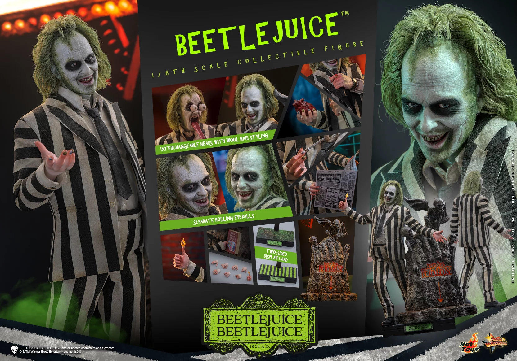 Hot Toys Beetlejuice Hot Toys Beetlejuice Beetlejuice MMS767 1/6 Scale Collectible Figure