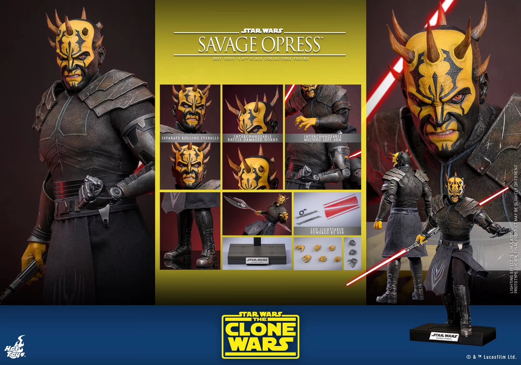 Hot Toys Savage Opress Hot Toys Star Wars The Clone Wars TMS136 1/6 Scale Collectible Figure