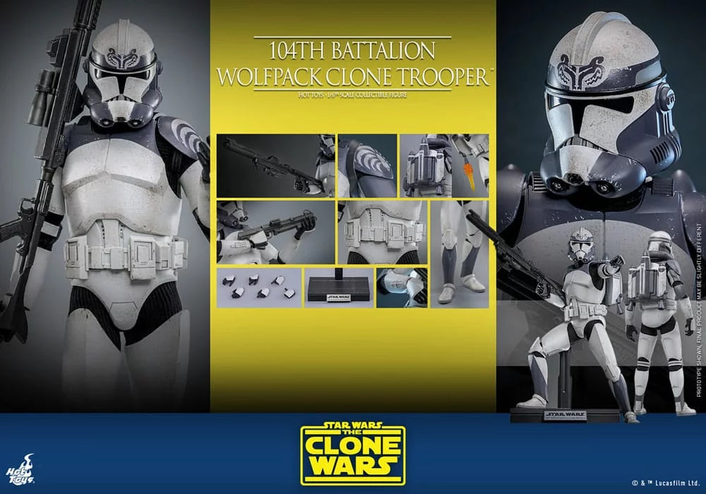 Hot Toys 104th Battalion Wolfpack Clone Trooper Hot Toys Star Wars: The Clone Wars TMS142 1/6 Scale Figure
