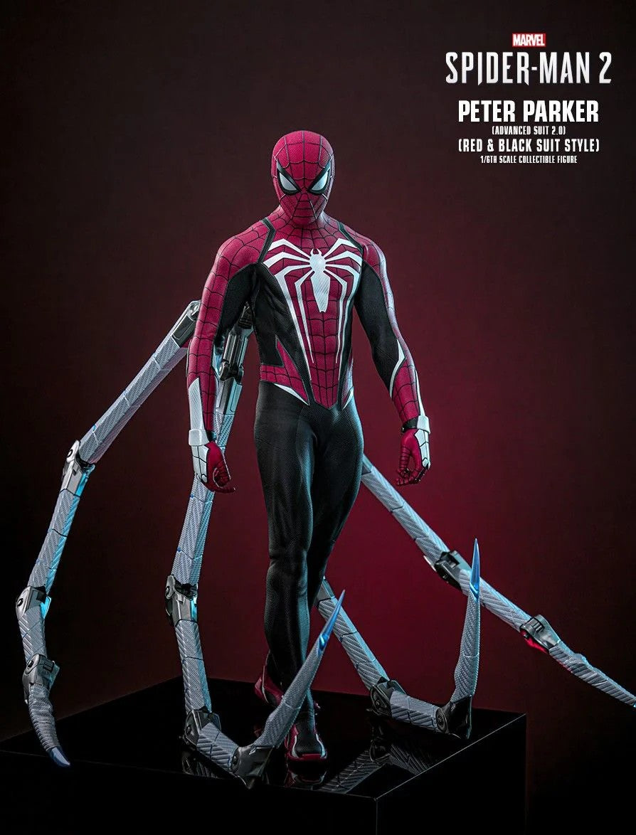 Hot Toys Marvel– Marvel's Spider-Man 2 Peter Parker (Advanced Suit 2.0) (Red and Black Suit Style)VGM66 1/6 Scale Figure