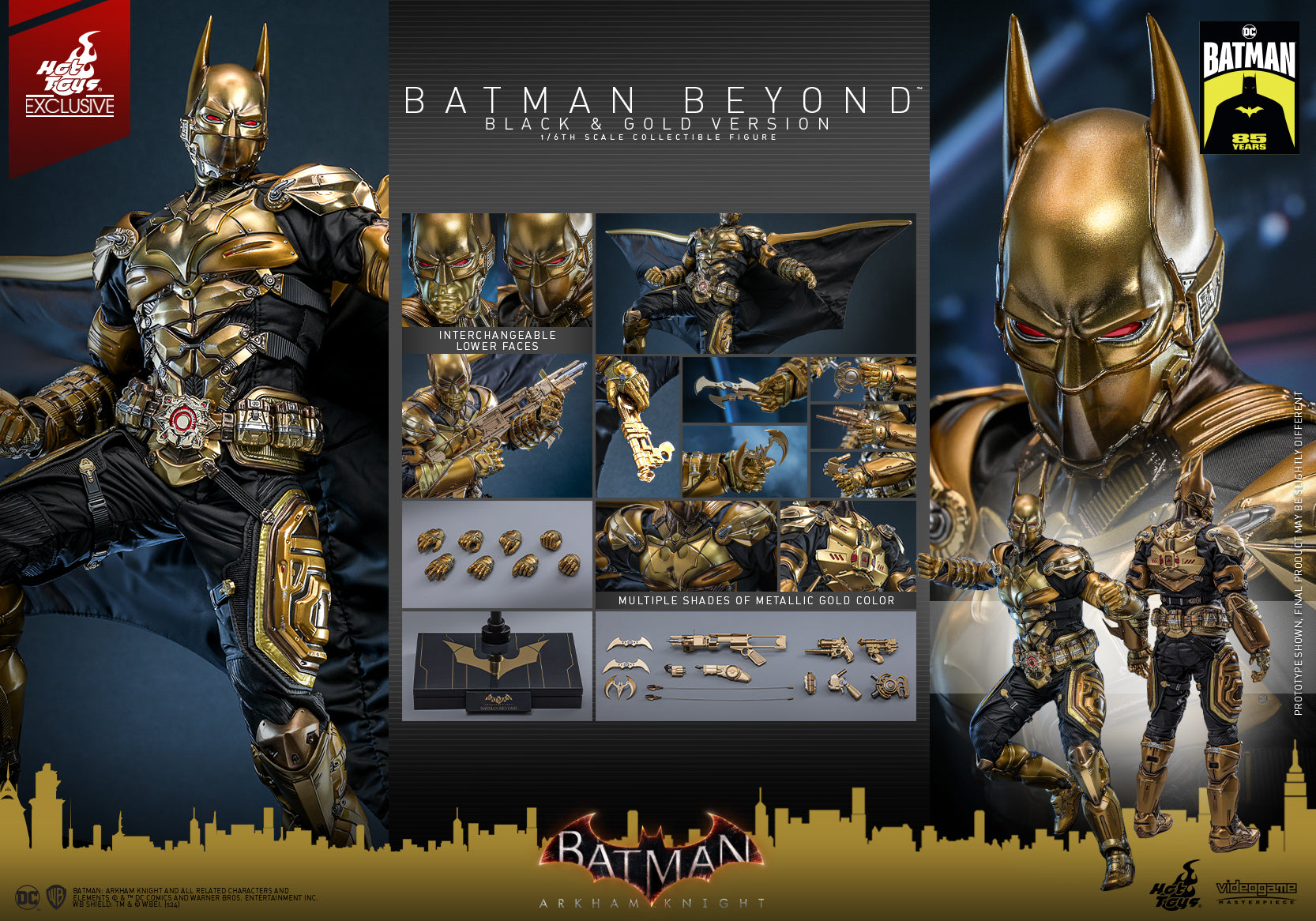 Hot Toys Batman- Batman Arkham Knight Batman Beyond (Black & Gold Version) VGM64 1/6 Scale Figure