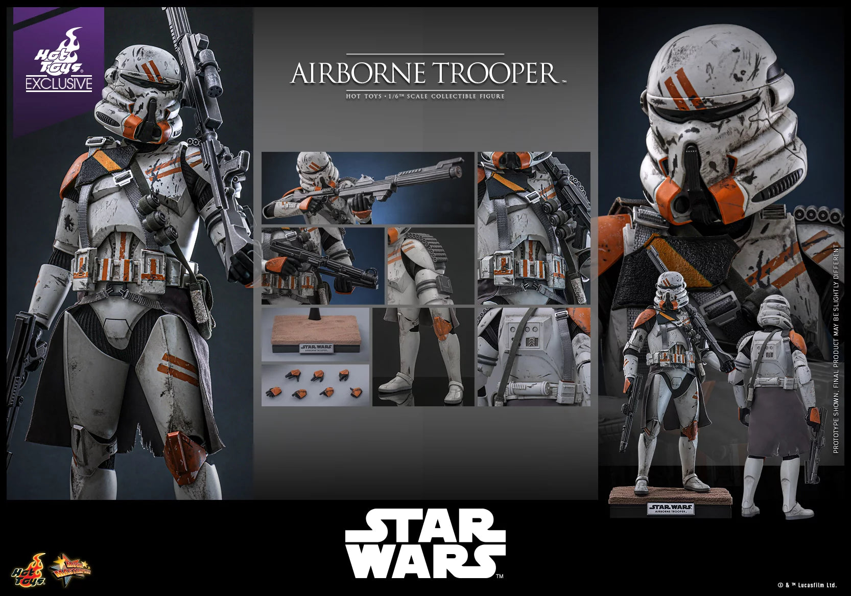 Hot Toys Airborne Trooper (212th Attack Battalion) Star Wars: Episode III Revenge of the Sith MMS794 1/6 Scale Figure