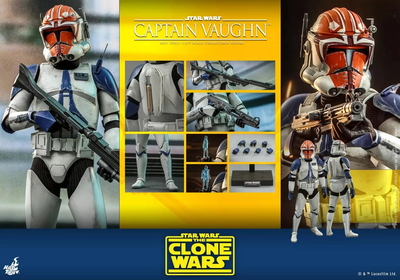 Hot Toys Captain Vaughn Hot Toys Star Wars The Clone Wars TMS065 1/6 Scale Figure