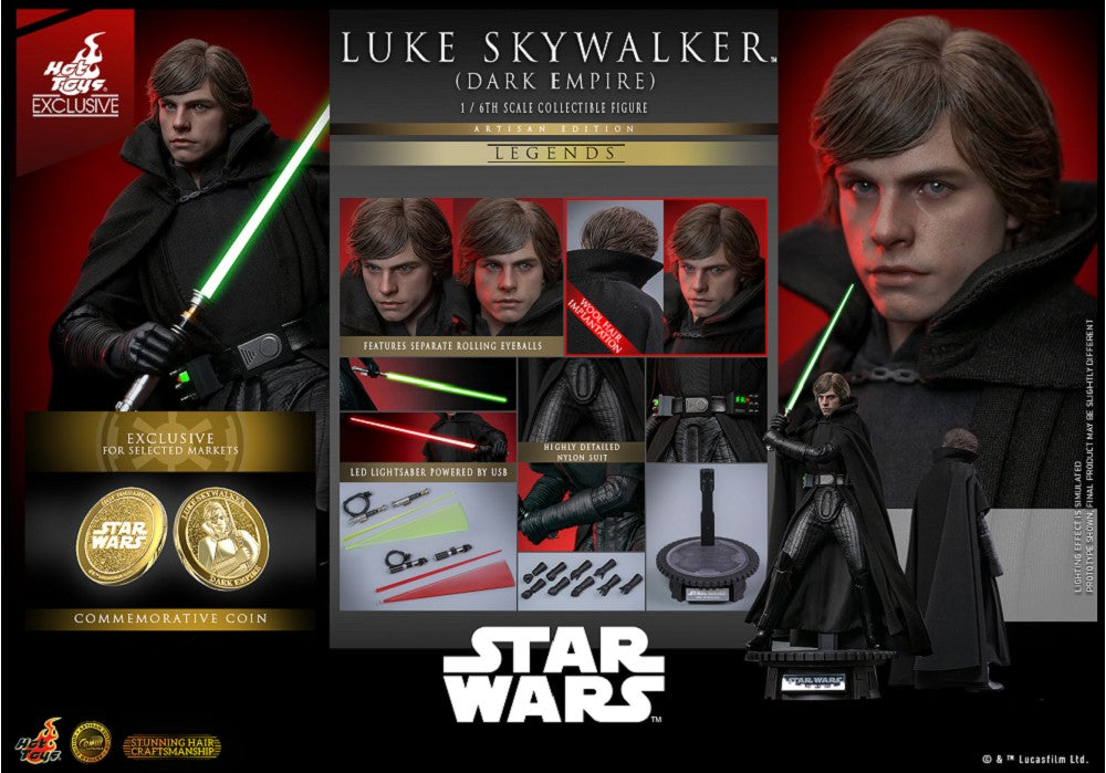 Hot Toys Star Wars Dark Empire Luke Skywalker Artisan Edition 1/6 Scale Collectible Figure Exclusive Edition with Exclusive Coin CMS020AE