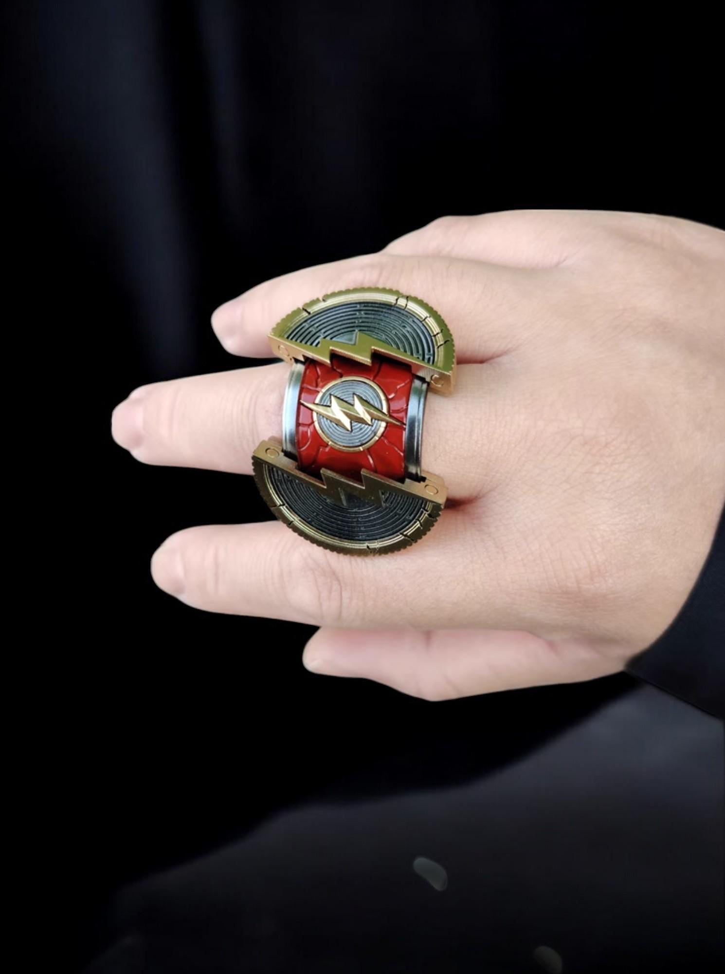 Flash Ring The Flash Movie Replica Flash Point Ring,DC Comics,DC ,Stackable Ring,Barry Allen Ring,Cosplay Ring Handcrafted