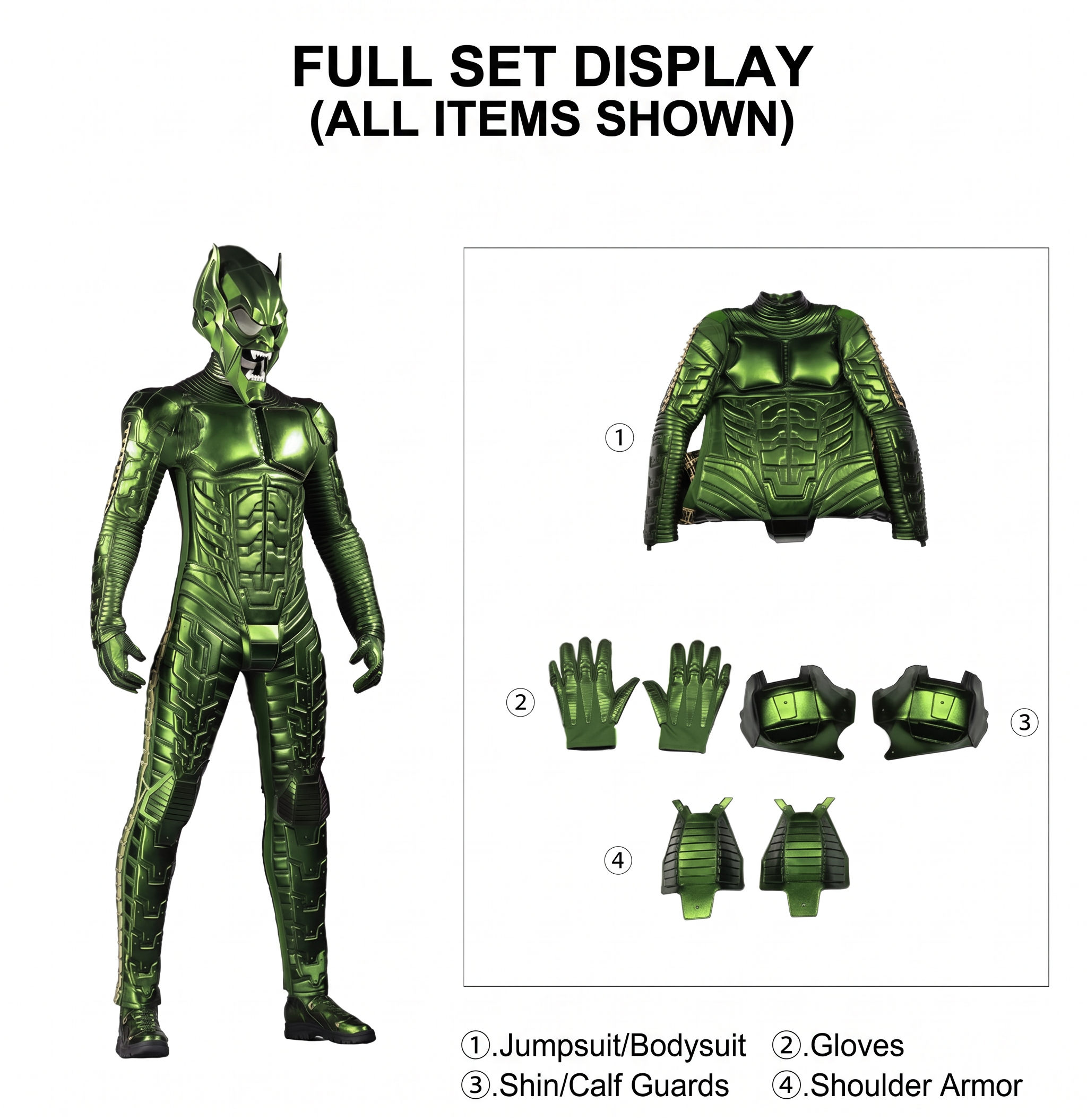 Marvel Classic Spider-Man Villain Green Goblin Halloween Cosplay Costume