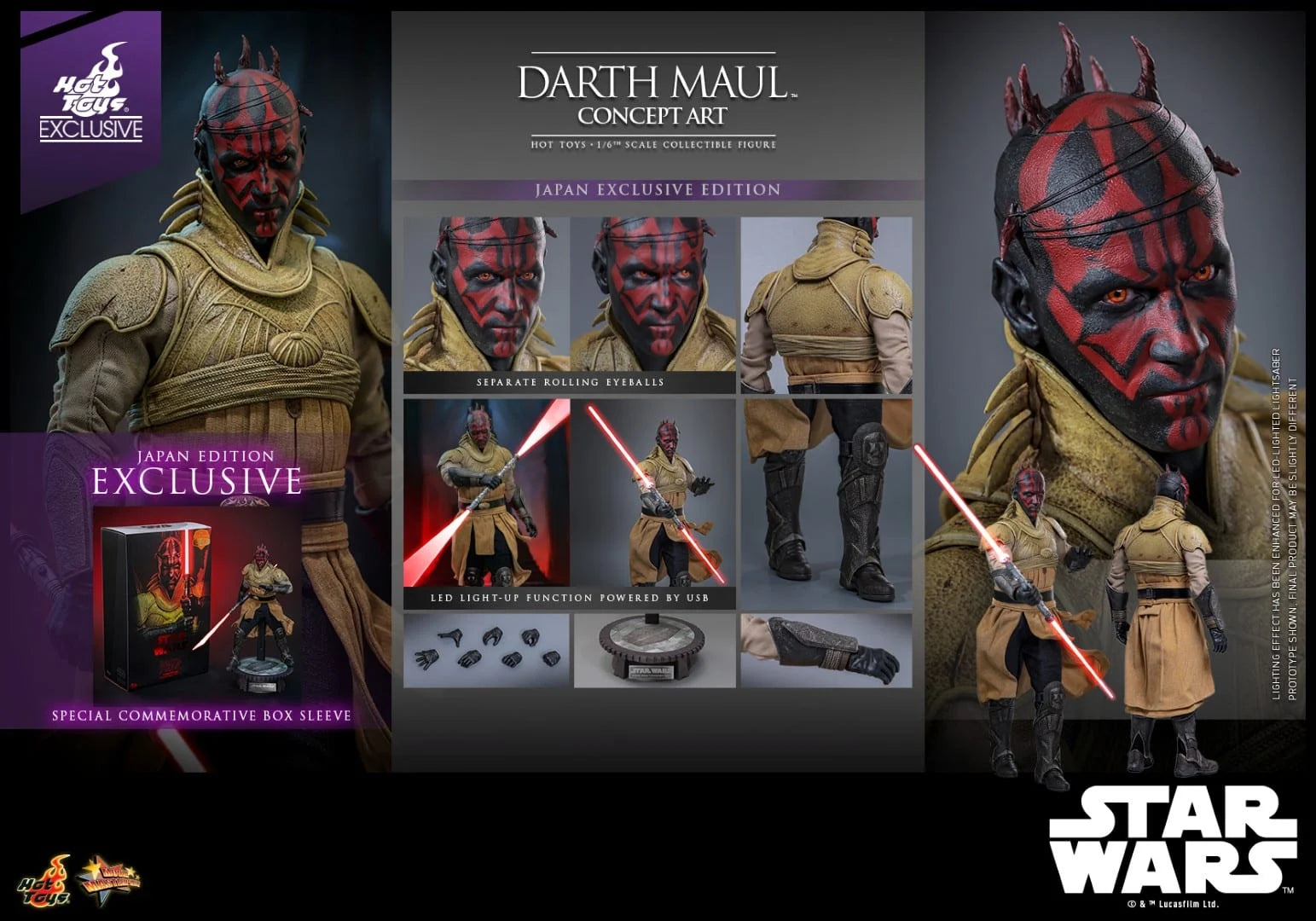 Hot Toys Star Wars- Star Wars Episode I The Phantom Menace Darth Maul (Concept Art) MMS778B 1/6 Scale Figure