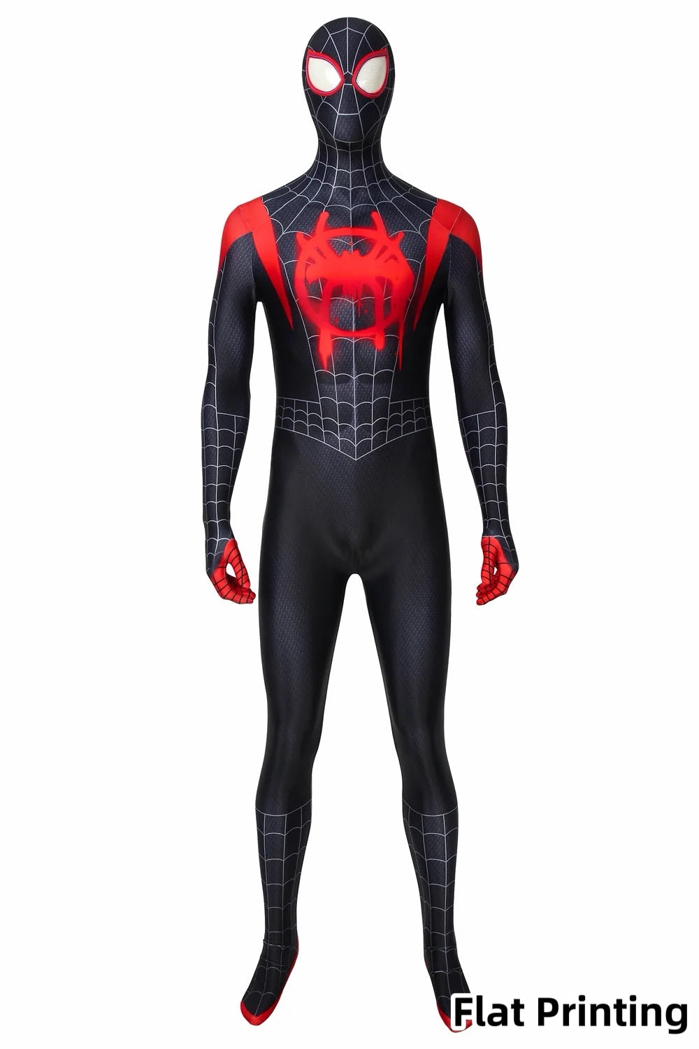 Marvel Spider-Verse Miles Morales Spider-Man Suit Cosplay Costume (Screen Printed)